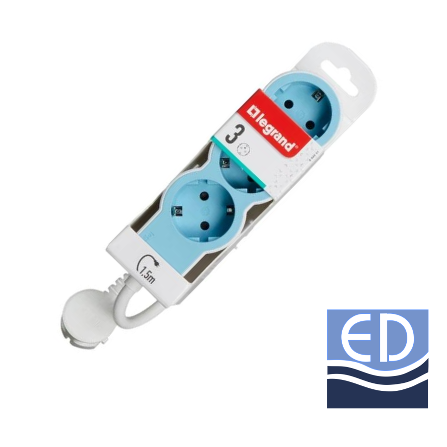 prelungitor 1,5M 3PRIZE bleu 694551 Legrand NOU