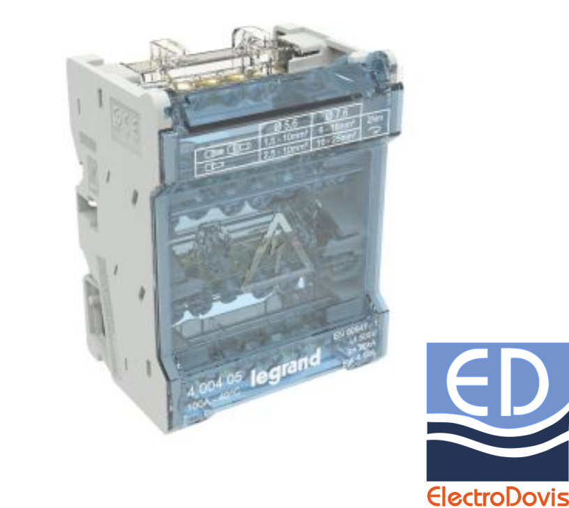 repartitor tetrapolar 100A 4mod 1x25mmp+6x10mmp 400405 Legrand