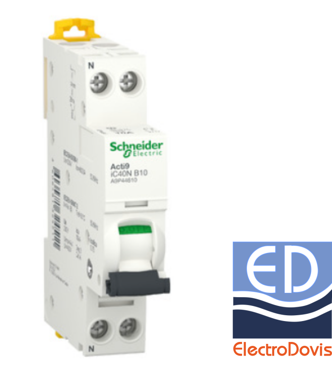 Întrerupător automat F+N A9 curba B 10A 6kA SCHNEIDER A9P44610