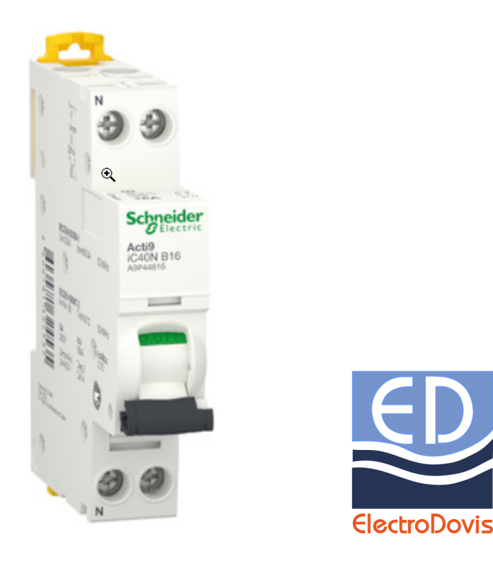 Întrerupător automat F+N A9 curba B 16A 6kA SCHNEIDER A9P44616