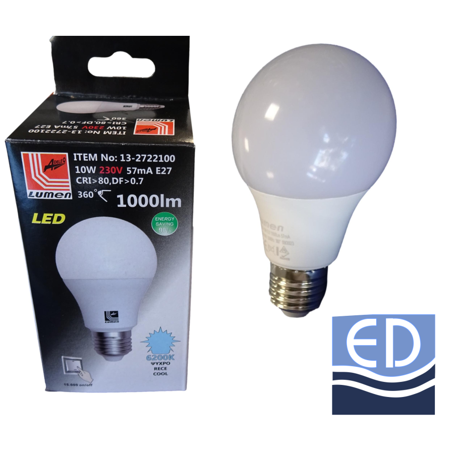 BEC LED 10W 230V E27 lumină rece 13-2722100 Lumen 1000lm