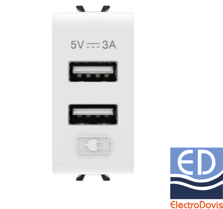 ADAPTOR USB GW10447 Chorus pentru incarcare, maxim 3A total, 5V, 2xUSB tipA