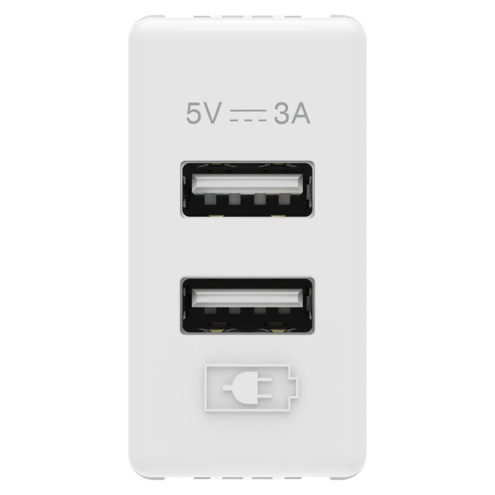 ADAPTOR USB GW20362 System - pentru incarcare, maxim 3A total, 5V, 2xUSB tipA