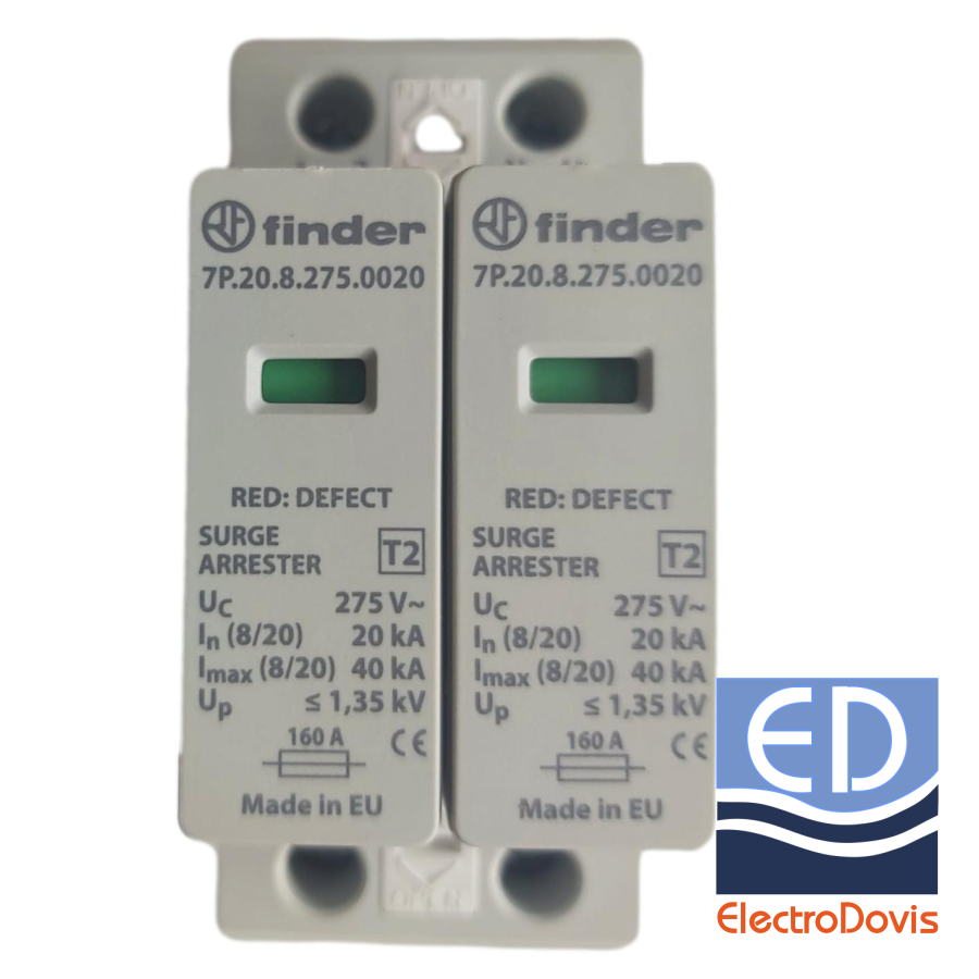 DESCARCATOR 2P monofazat 275V Tip 2 (2 varistoare) 7P.27.8.275.0020 Finder