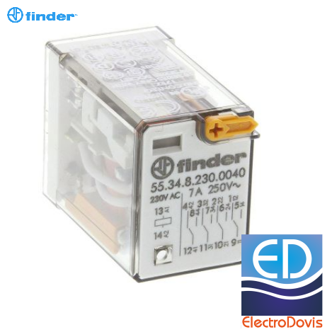 RELEU 7A/230V AC 4 contacte FINDER 55.34.8.230.0040