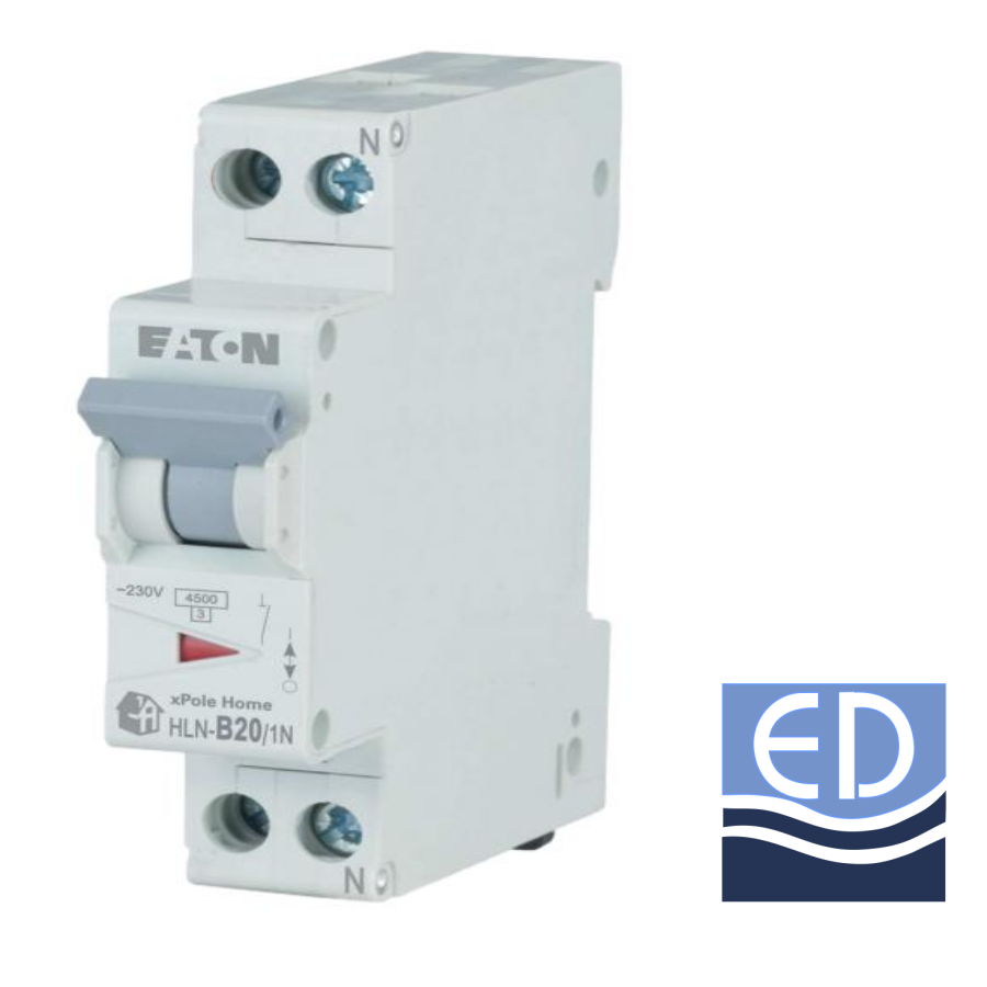Întrerupător automat F+N HLN curba B 20A 4.5kA Eaton 501052