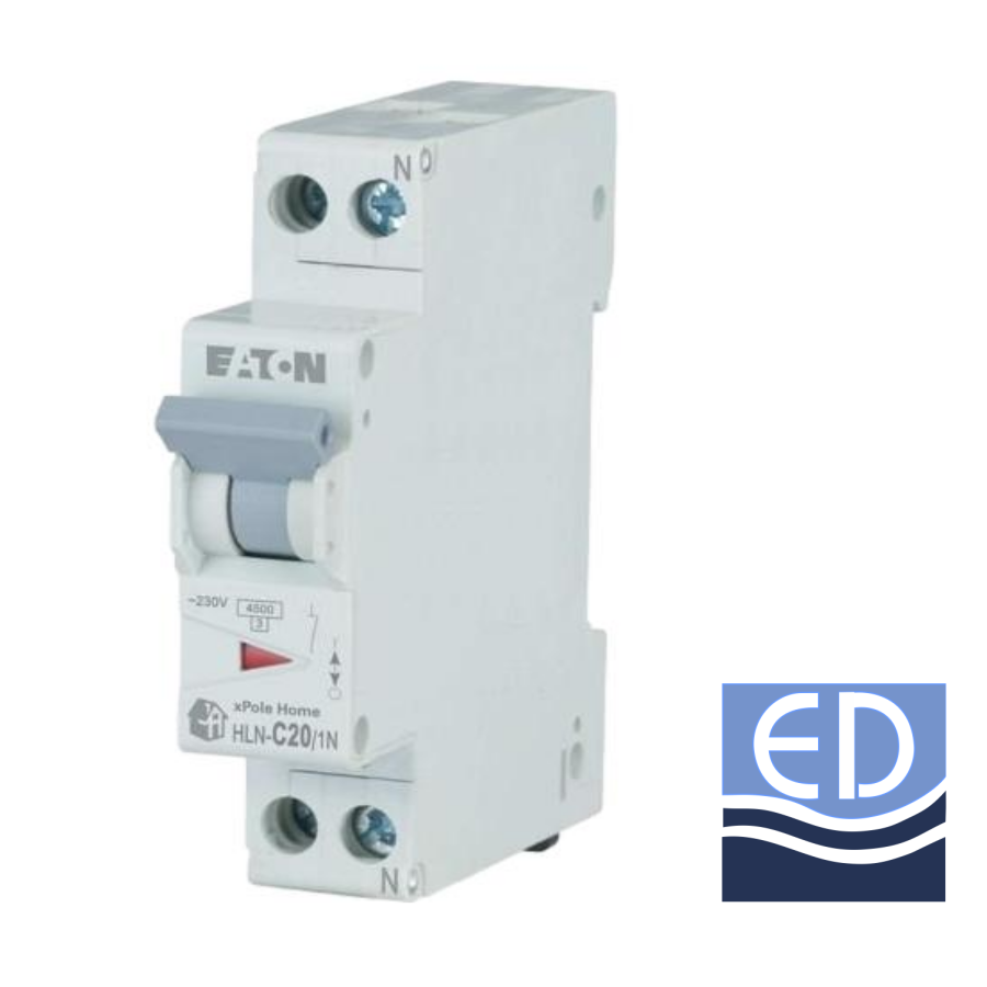 Întrerupător automat F+N HLN curba C 20A 4.5kA Eaton 501062