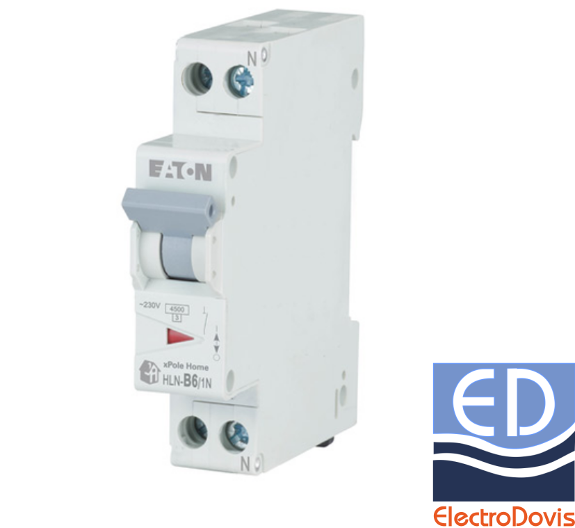 Întrerupător automat F+N HLN curba B 6A 4.5kA Eaton 501048