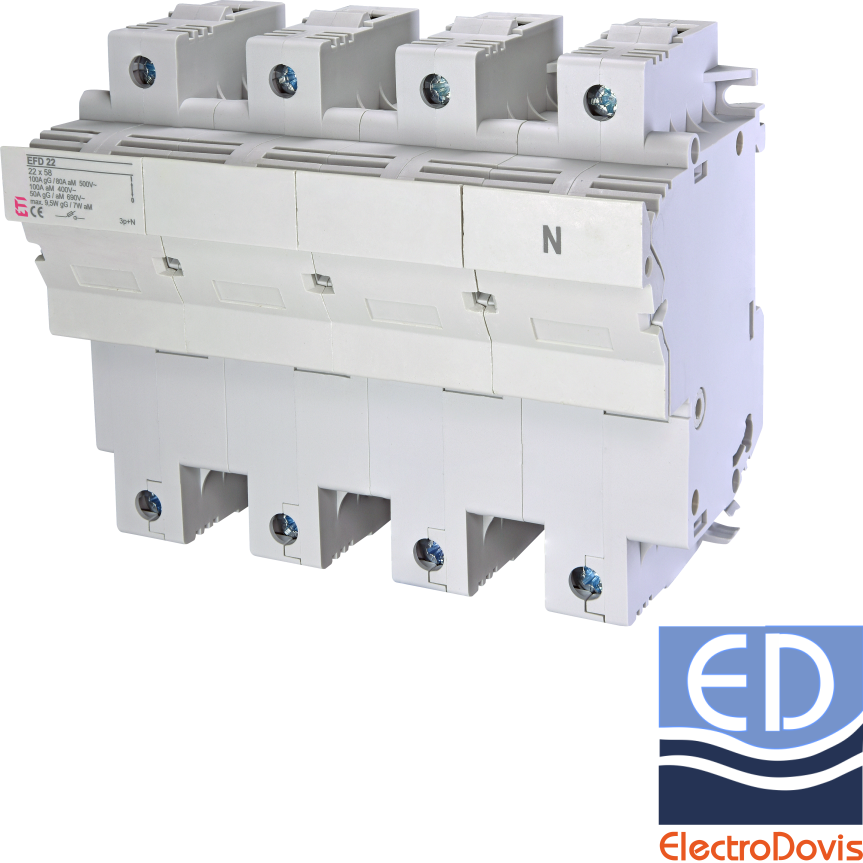 SEPARATOR FUZIBILI 22x58 3p+N 100A maxim EFD 22 ETI 002570005