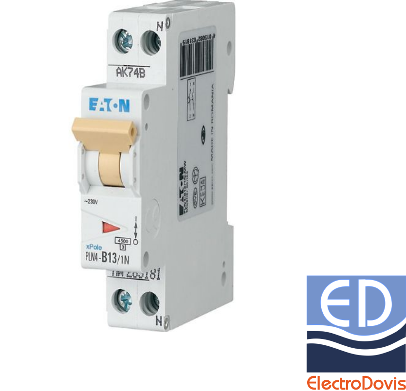 Întrerupător automat F+N HLN curba B 13A 4.5kA Eaton 501050