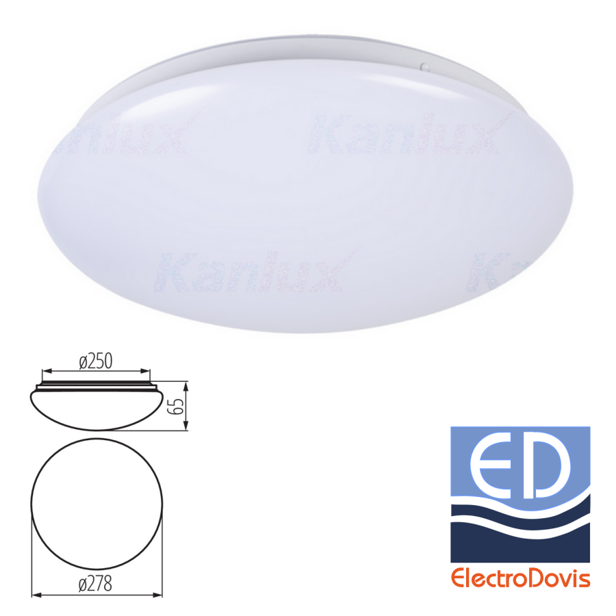 PLAFONIERA LED CU SENZOR 12W 4000k 900lm alba IP44 CORSO LED 31223