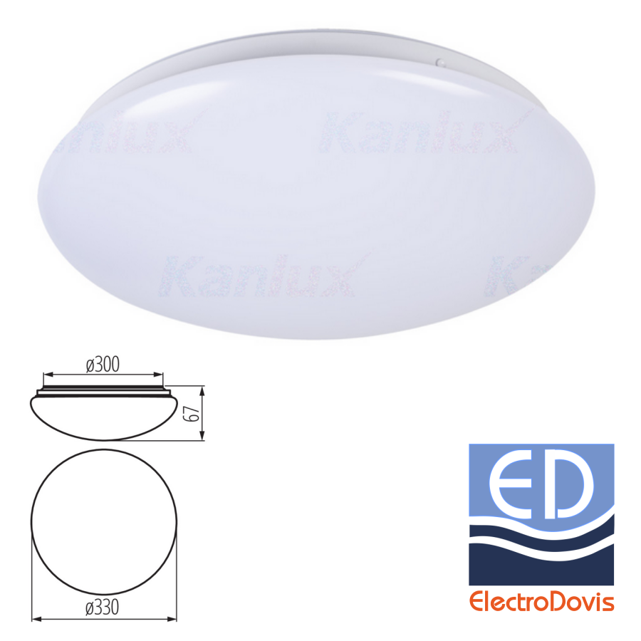 PLAFONIERA LED CU SENZOR 18W 4000k 1200lm alba IP44 CORSO LED 31224