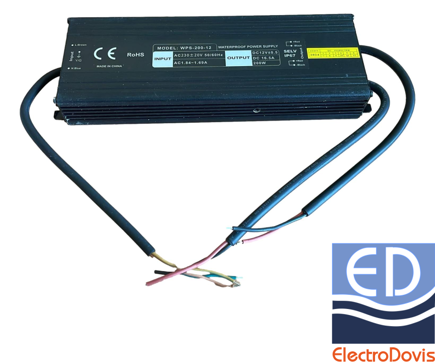 ALIMENTATOR 16.50A 12V 200W IP67 WPS-200-12