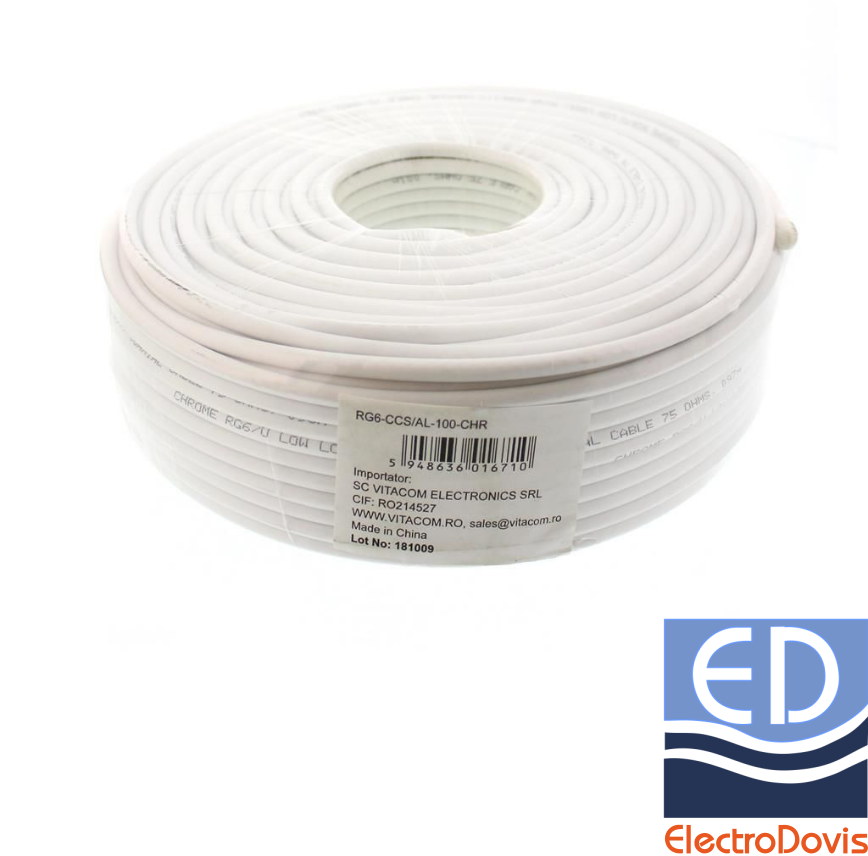 CABLU COAXIAL RG6/U 75R CCS/AL Chrome