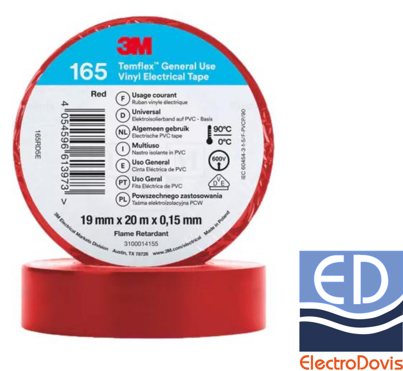 BANDA izolatoare 3M 165 rosie 19mmX20m