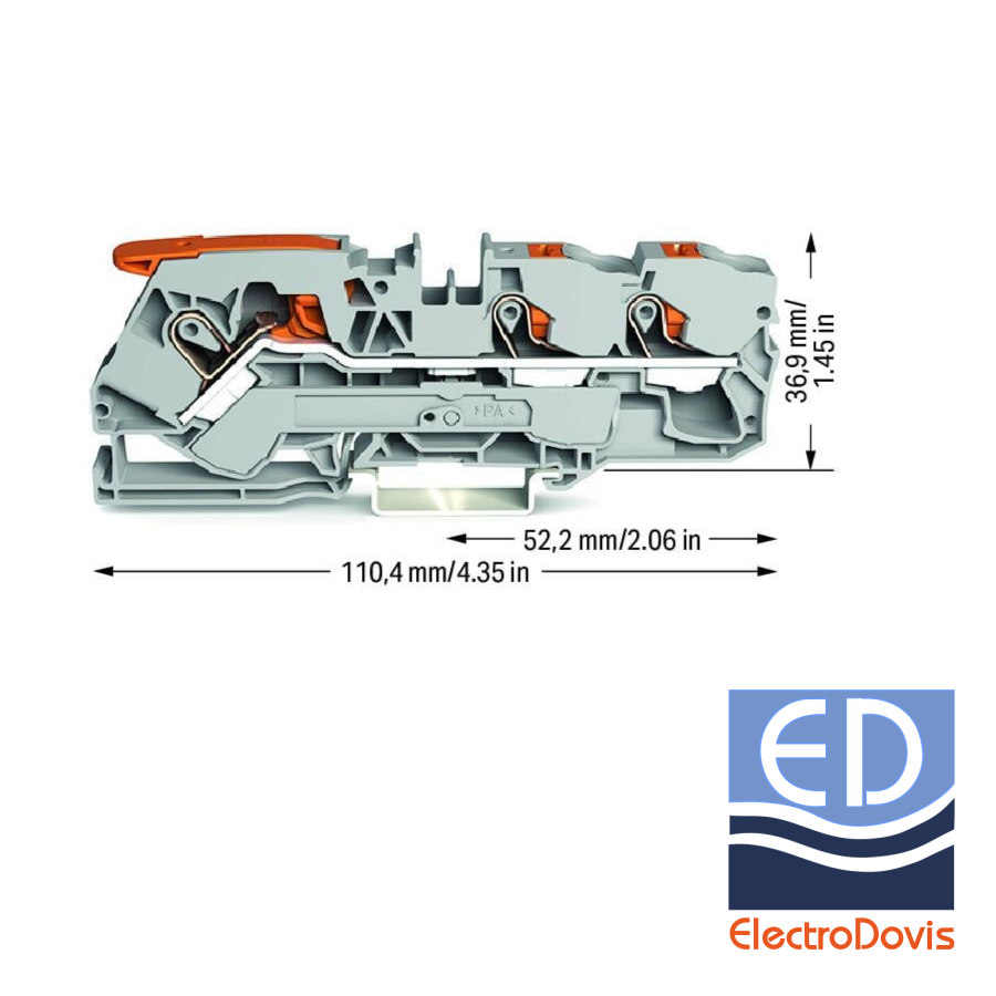 CLEMA SINA DIN 10mmp gri WAGO 2110-5301 push-in+levier