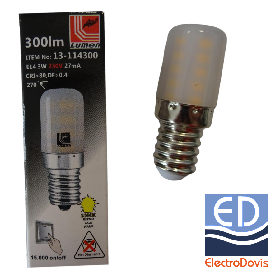 BEC LED 3W/230V E14 lumină caldă frigider 13-114300 Lumen