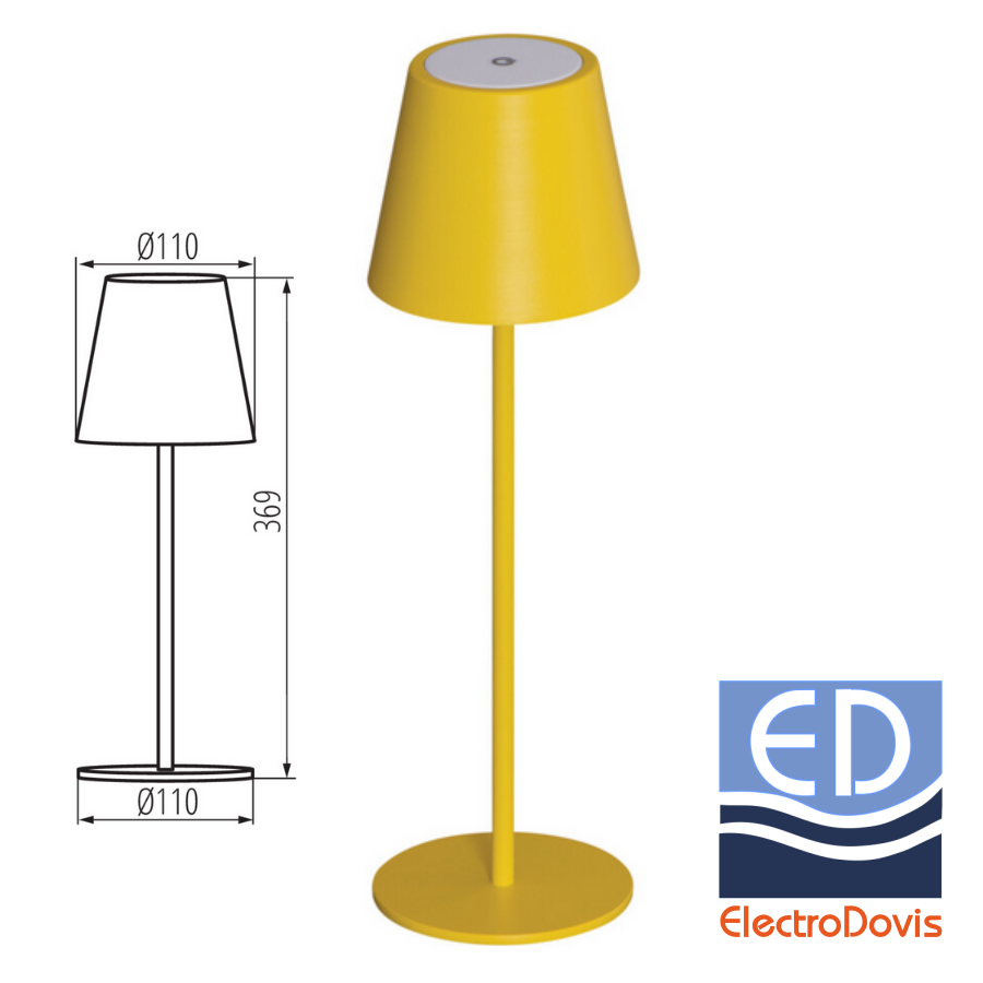 LAMPA DE MASA GALBENA INITA LED IP54 1.2W 165lm reincarcabila 36323