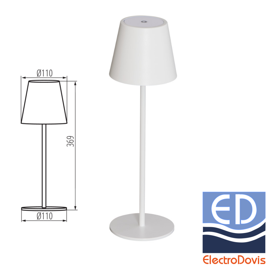 LAMPA DE MASA ALBA INITA LED IP54 1.2W 165lm reincarcabila 36324