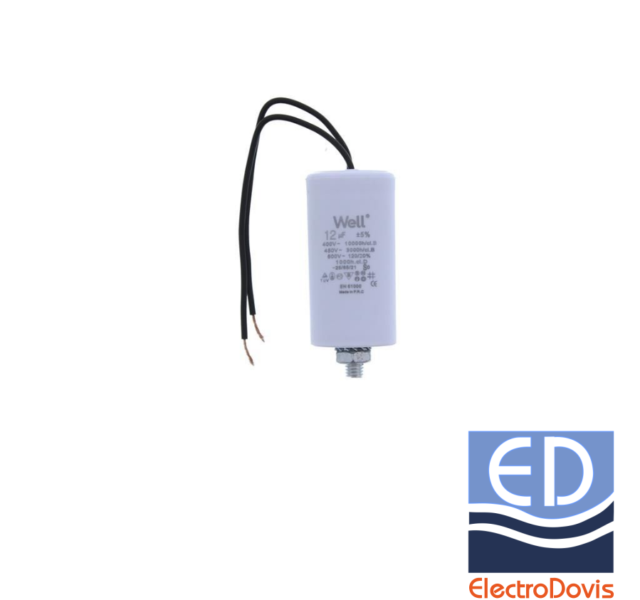 CONDENSATOR 12µF CU FIR pentru MOTOR 400V Well