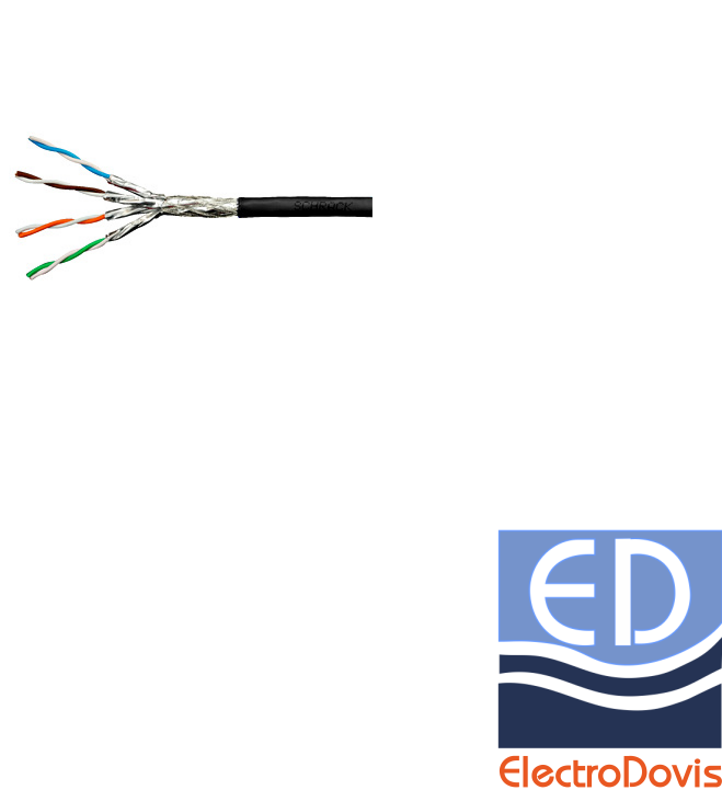 CABLU SFTP Cat 7 SCHRACK 4x2xAWG23/1,1.000Mhz,LS0H-3,Dca,30%,NEGRU