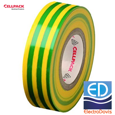 BANDA izolatoare 25m/19mm Cellpack verde-galb.