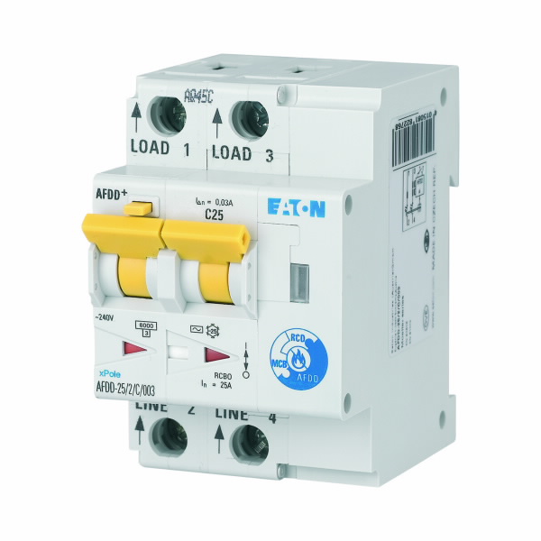 AFDD bipolar 25A curba B 30mA tip A 10kA Eaton 187225