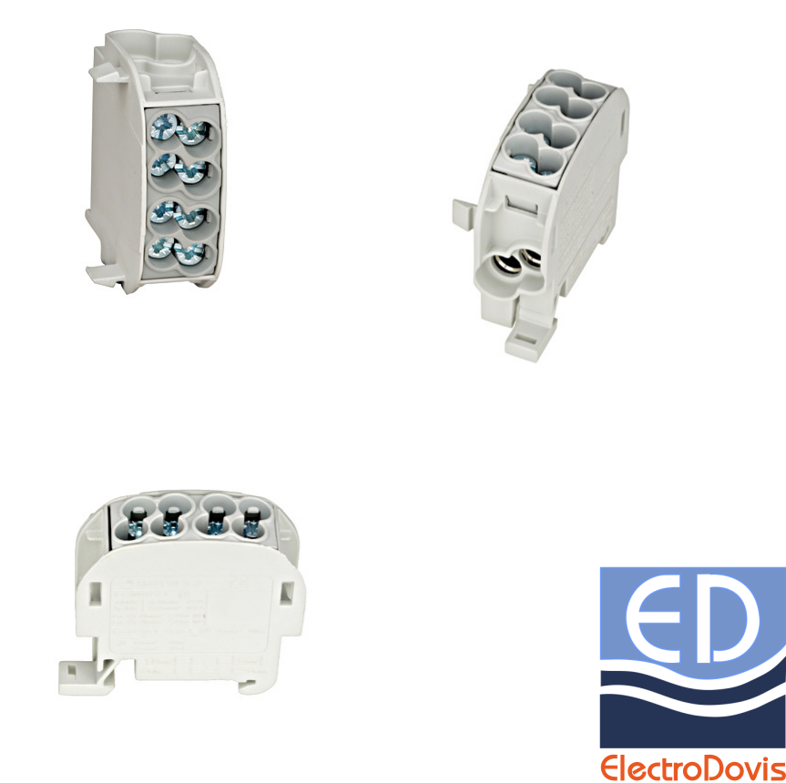 CLEMA DERIVATIE 25mmp Cu-Al 1P gri (bloc barete) IKA26110 Schrack