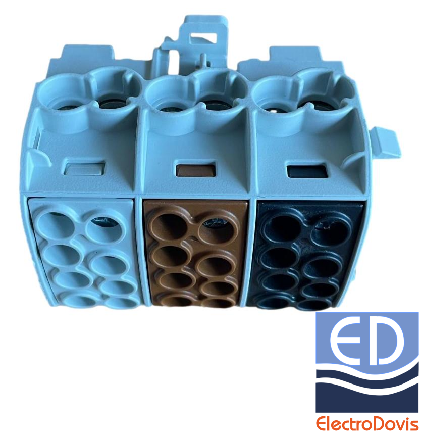 CLEMA DERIVATIE 35mmp Cu-Al 3P negru,maron,gri (bloc barete) IKA26283-A Schrack