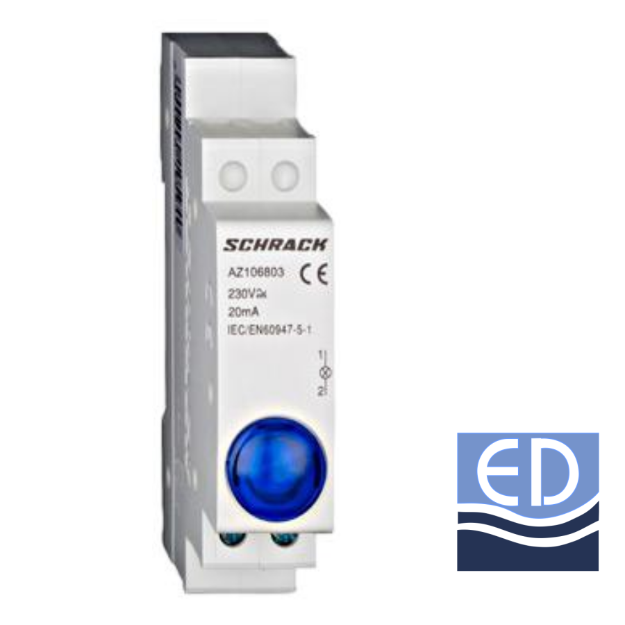 LAMPA indicator prezență tensiune ALBASTRU 230V-AC Schrack