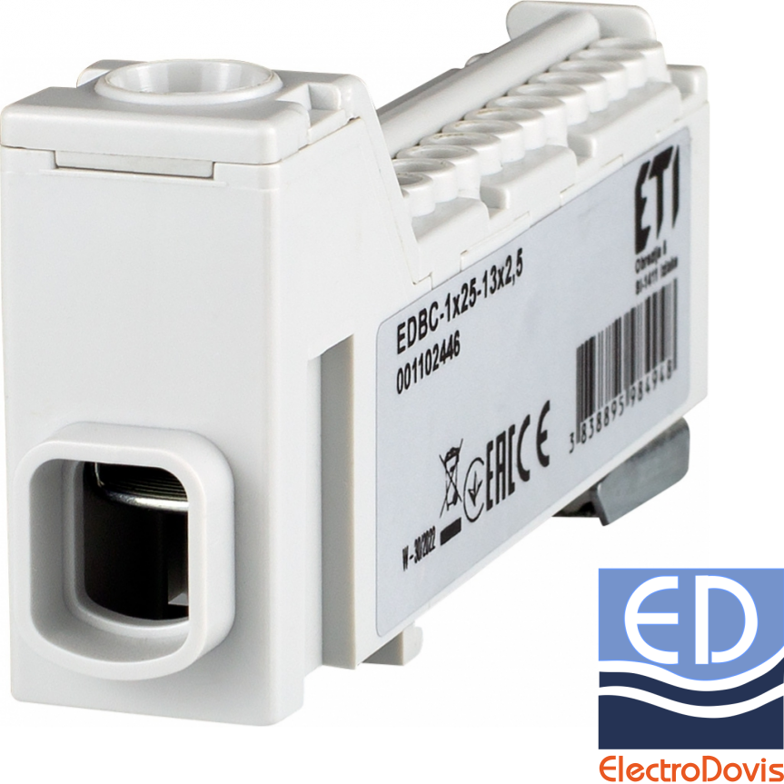 BLOC DISTRIBUTIE EDBC 1X25 13X2.5 gri Eti 001102446