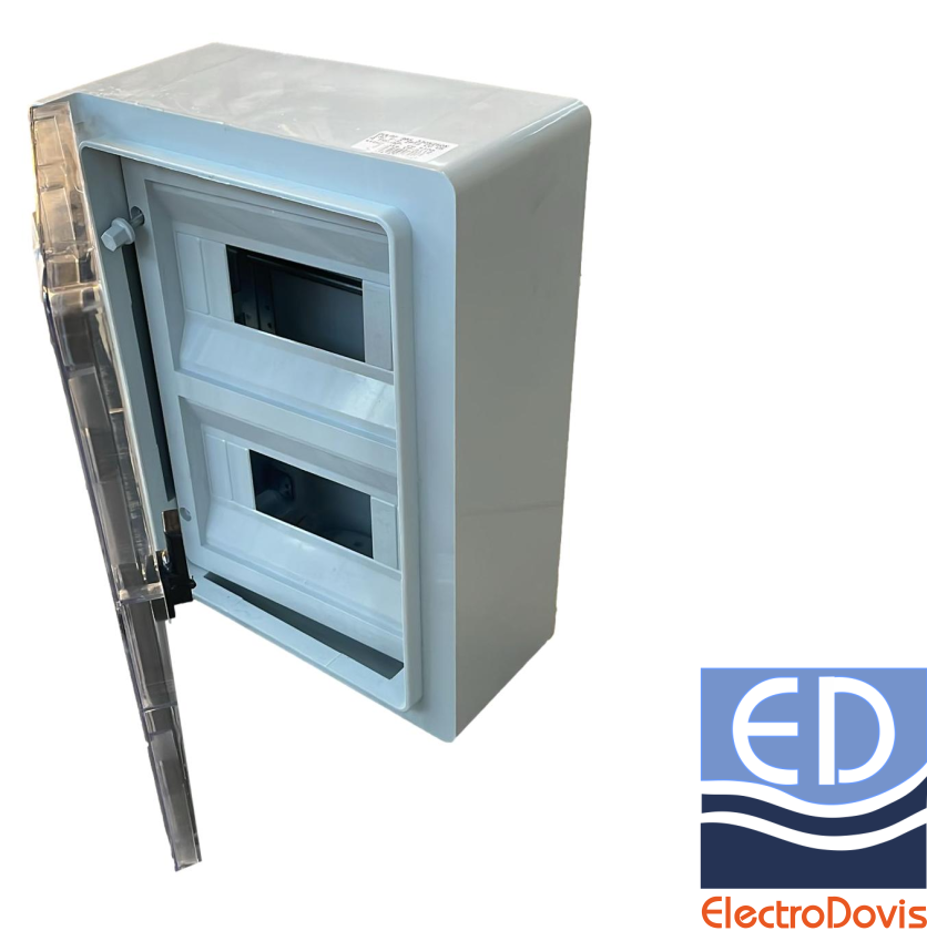 DULAP ABS 330X250X130 9X2 IP65 CU USA transparent cu sina sigurante CP-5112