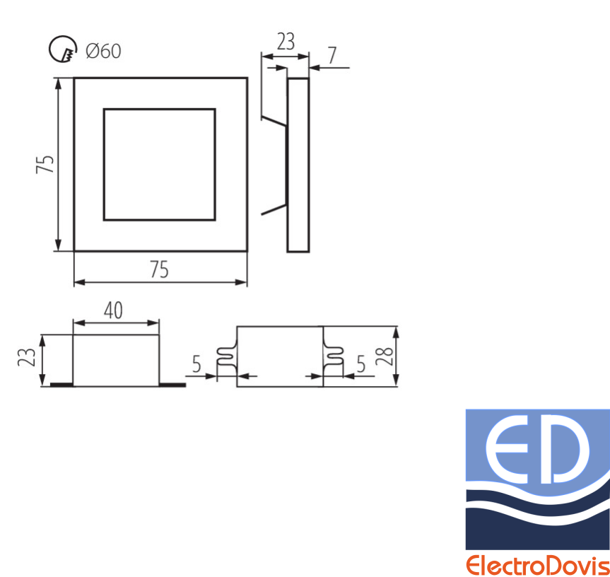SPOT LED de scara 1.3W 6500K 240V stainless steel APUS LED 23801