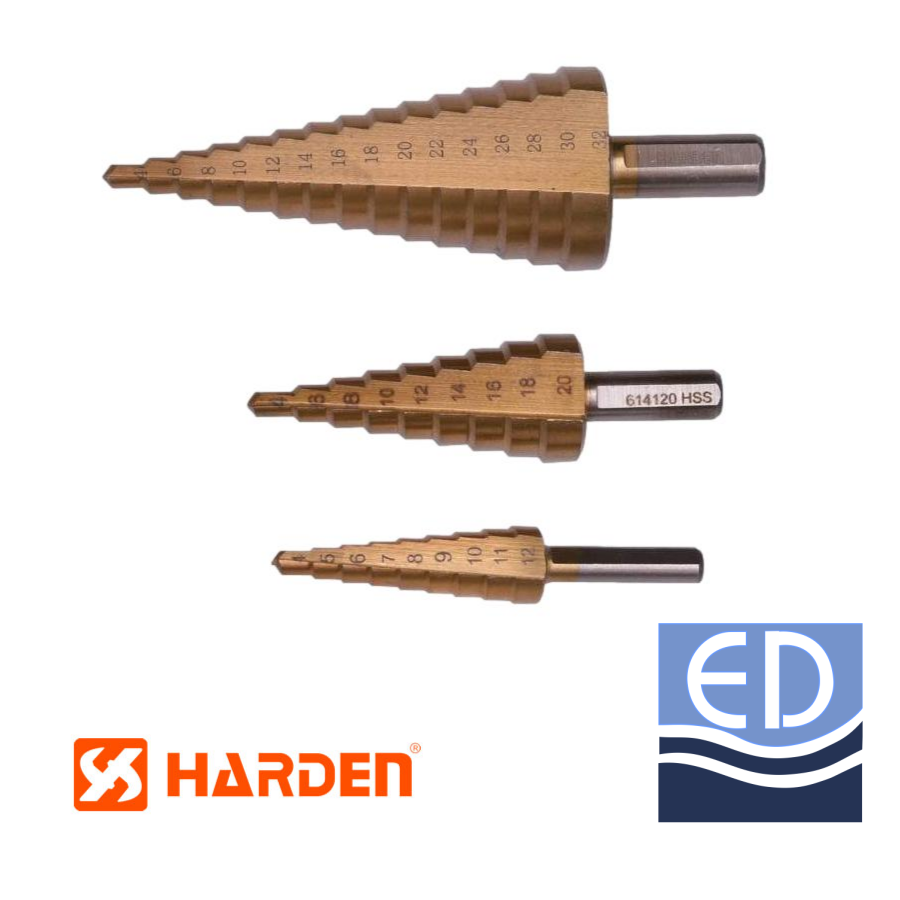 BURGHIU IN TREPTE set 3 piese 4-12mm, 4-20mm, 4-32mm ZH614143