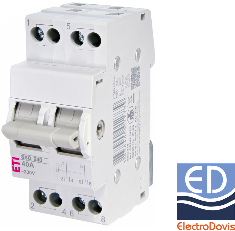 COMUTATOR 3 POZITII pentru sina 40A SSQ 240 2P Eti 002421425