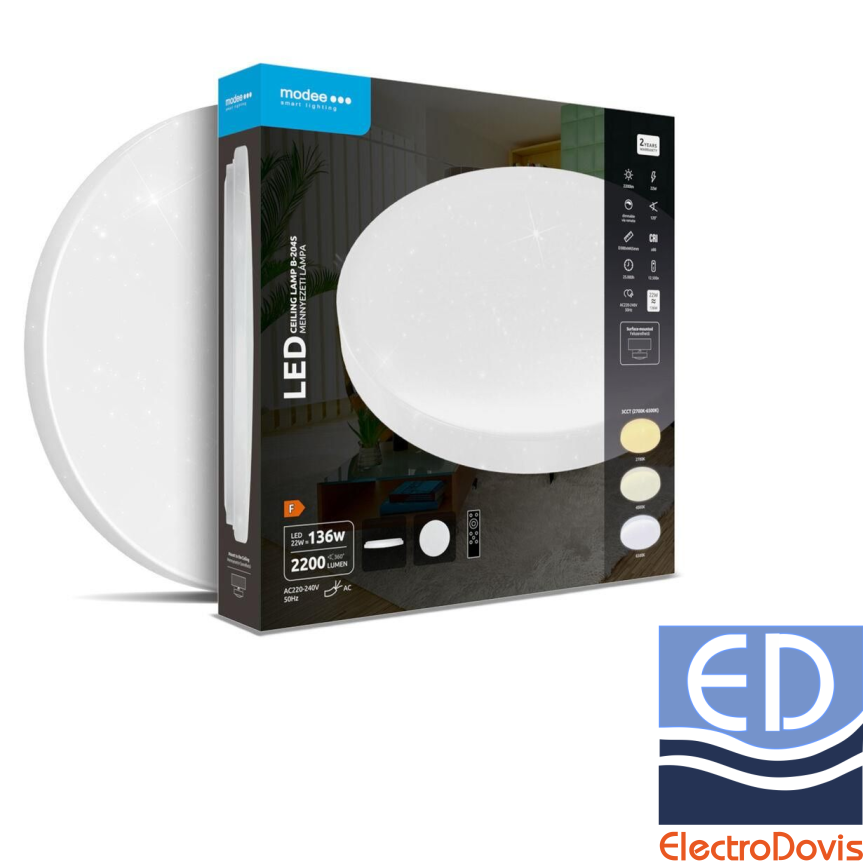 PLAFONIERA LED 22W dimabila din telecomanda 2700k...6000k MODEE