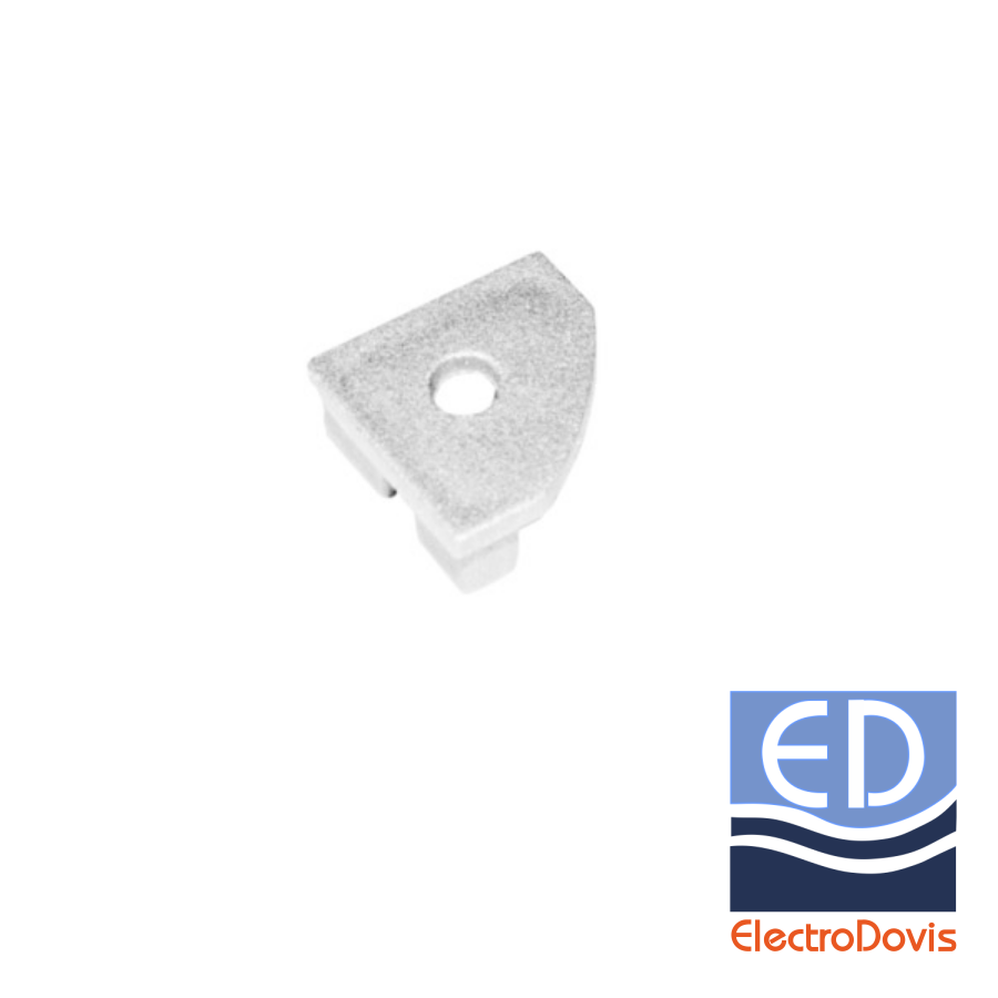CAPAC TERMINAL cu gaura pentru profil colt aparent ALB 30-05730
