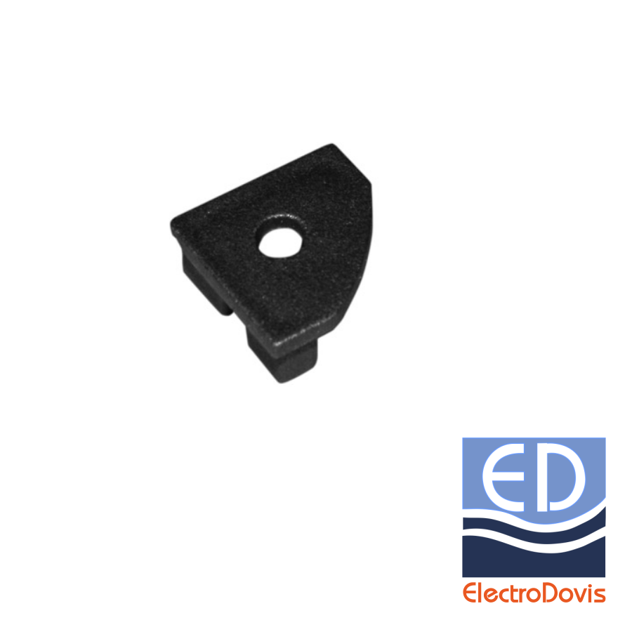CAPAC TERMINAL cu gaura pentru profil colt aparent NEGRU 30-05731