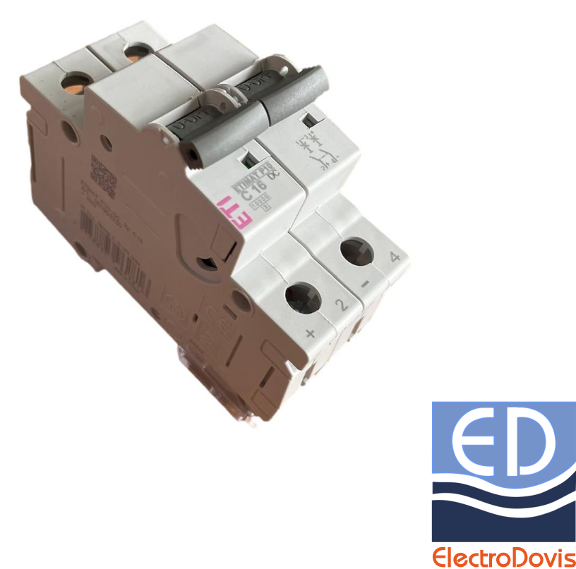 Întrerupător automat bipolar DC 16A 10kA 440V Eti 001903230