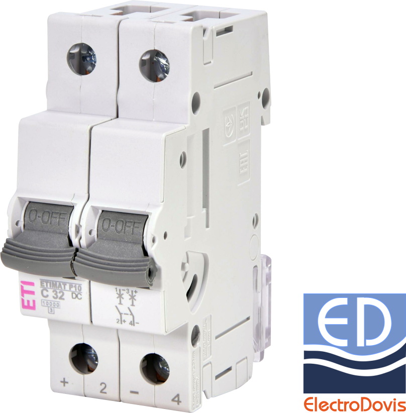 Întrerupător automat bipolar DC 32A 10kA 440V Eti 001903233