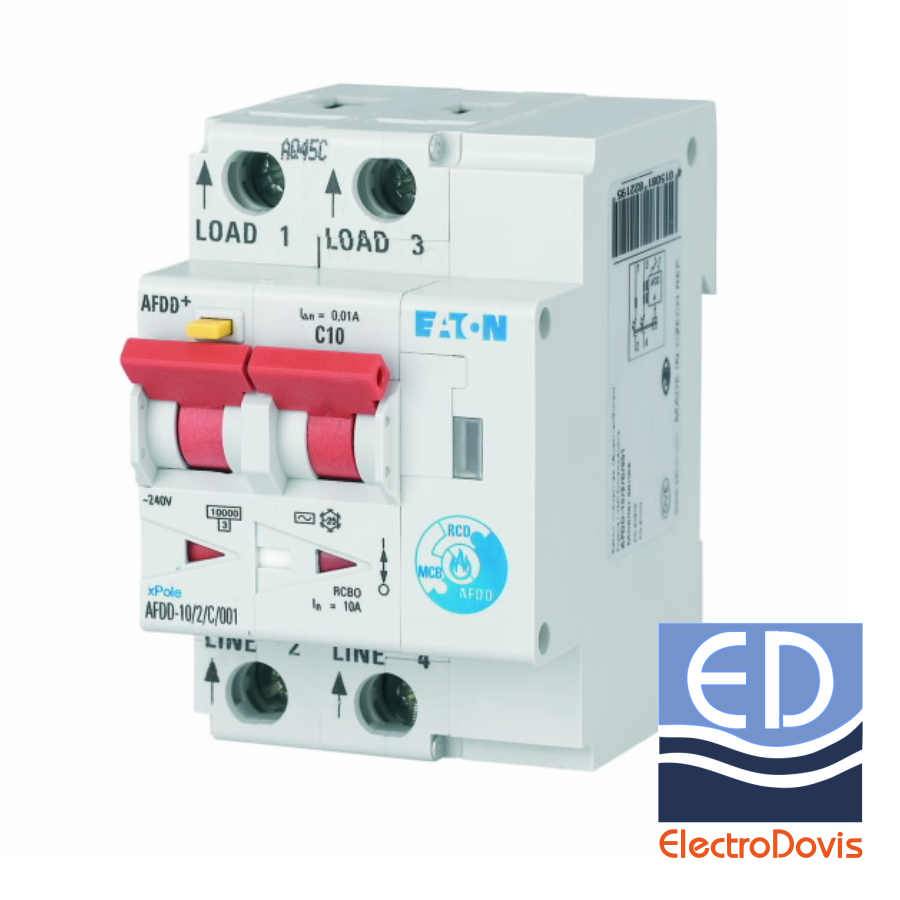 AFDD bipolar 10A curba B 30mA tip A 10kA Eaton 187168
