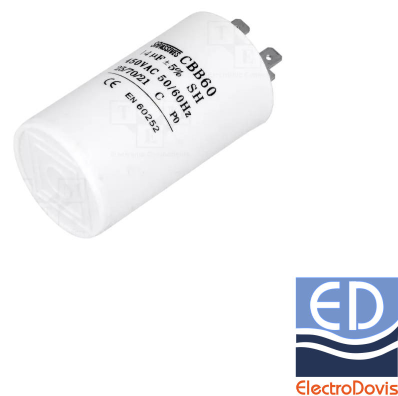 CONDENSATOR 14µF CU BORNE pentru MOTOR 450V SR PASSIVES
