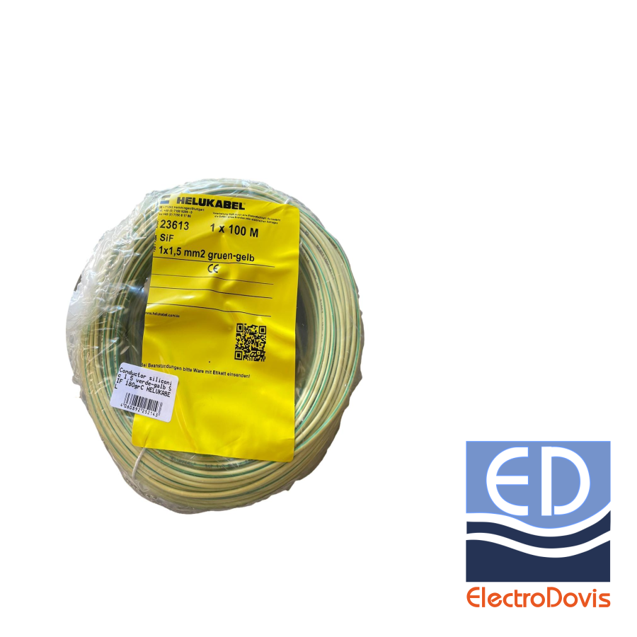 Conductor siliconic 1,5 verde-galb SIF 180grC HELUKABEL