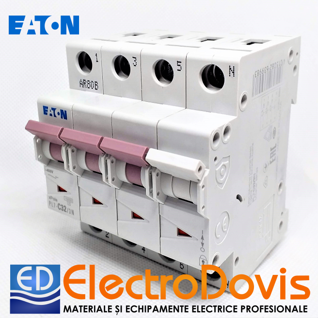 Întrerupător automat tetrapolar PL7 32A C32/3N 10kA Eaton