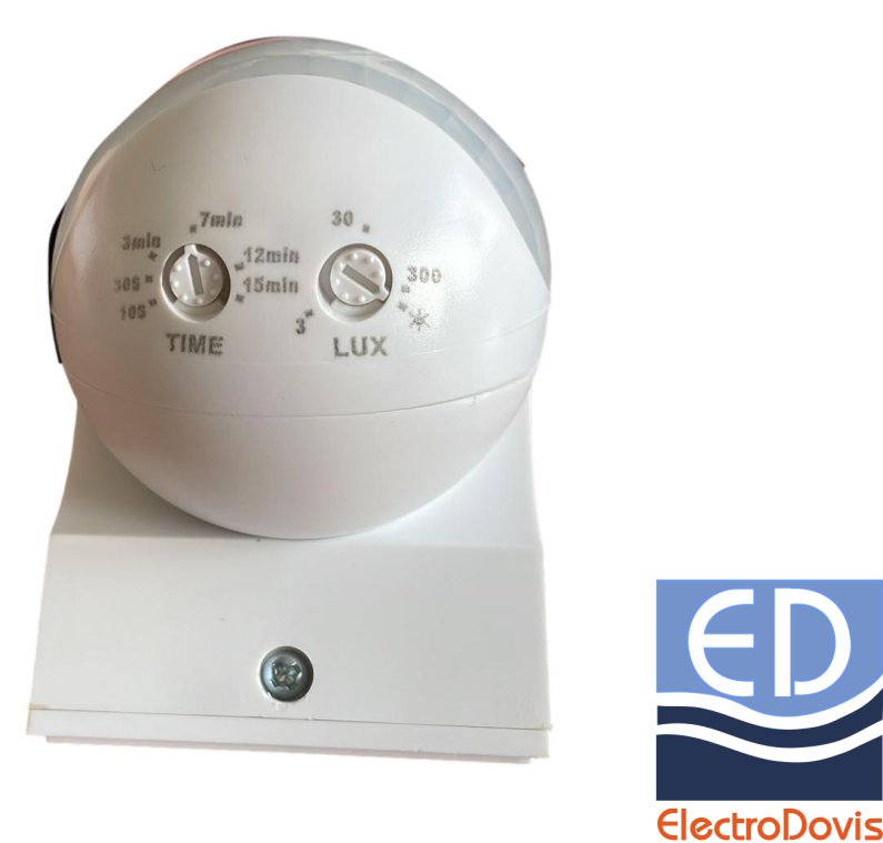 SENZOR DE MISCARE 180* alb IP44 6A 12m 10-4000 Lumen