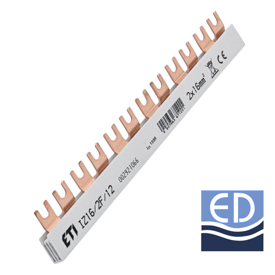 BARETA siguranțe automate furca IZ16/2F/12M 100A pentru 12 sigurante Eti 002921066