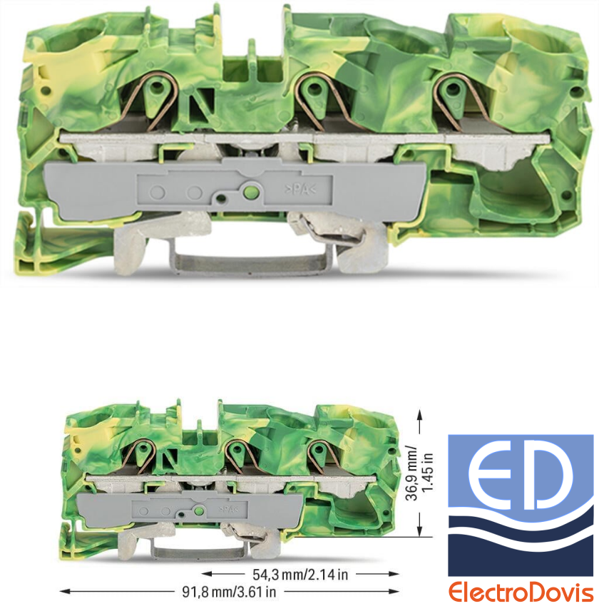 CLEMA SINA DIN 16mmp verde-galben WAGO 2016-1307