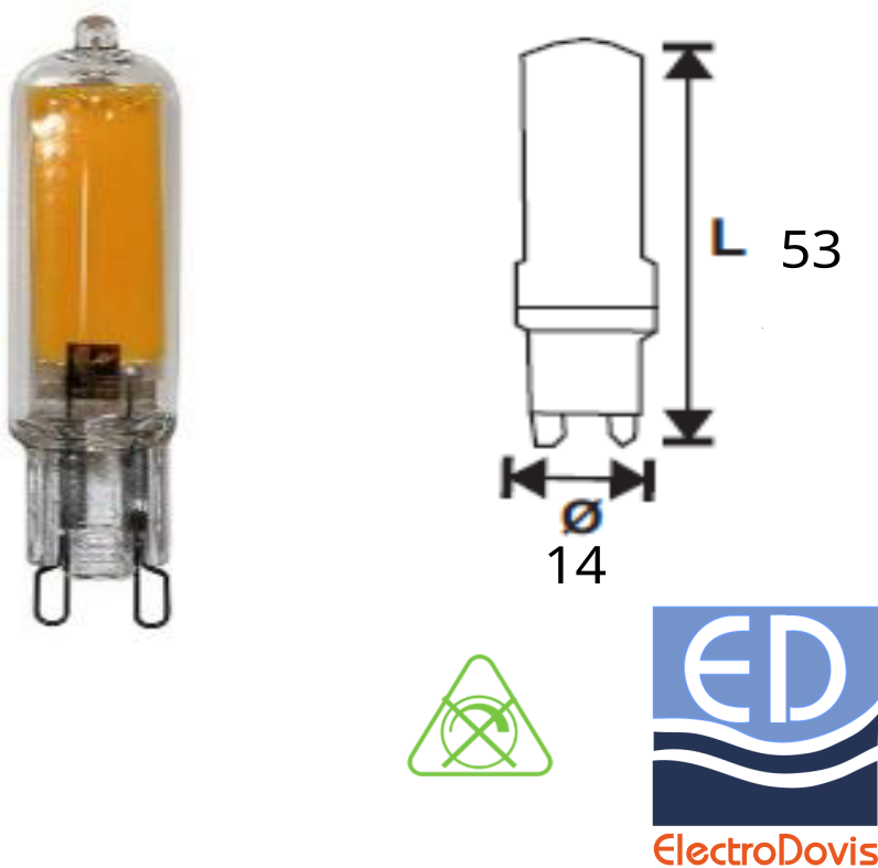 BEC LED LCOB 4W/230V G9 lumină rece 13-99140 DBL