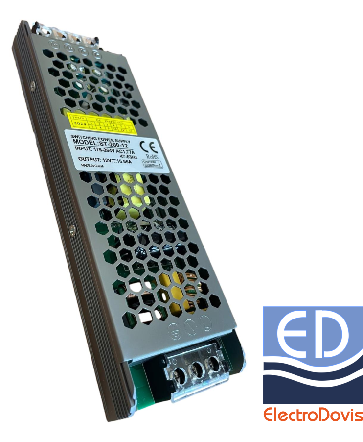 ALIMENTATOR 16.66A 12V 200W IP20 ST-200-12