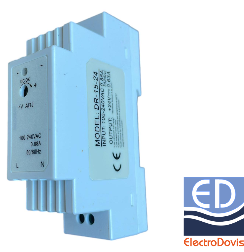 ALIMENTATOR 0.63A 24V / 230V - 15W DR-15-24 (sursa DC sina DIN)